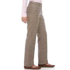 LL Bean Classic Fit Straight Leg Herringbone Plaid Weekend Pant Dark Academia 10